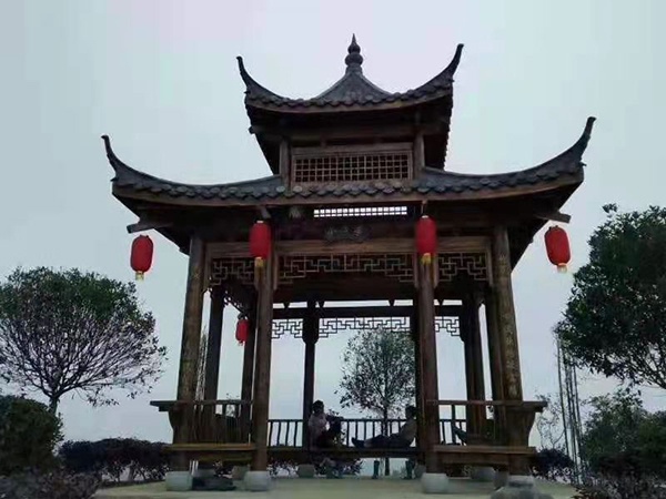 四角双层凉亭